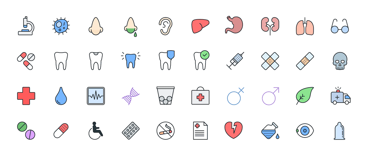 Colorful Icons - 13 Healthcare